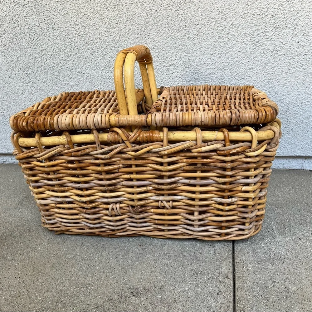 Wicker Picnic Basket with Handles